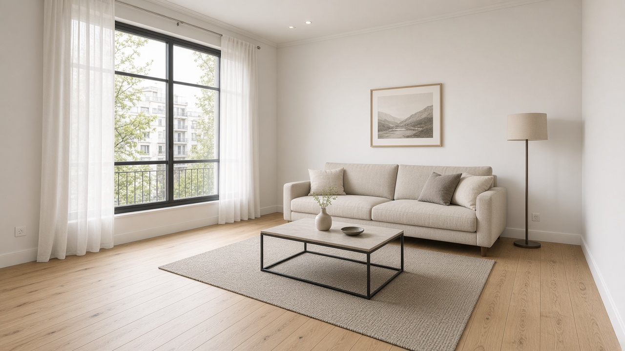 Foto original del living con el sillón del dueño, antes de quitar objetos